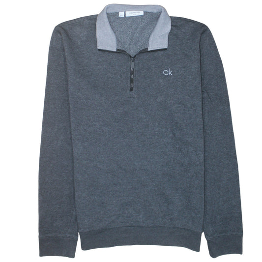 Calvin Klein Men’s Grey 1/4 Zip Golf Sweatshirt XL Regular Fit