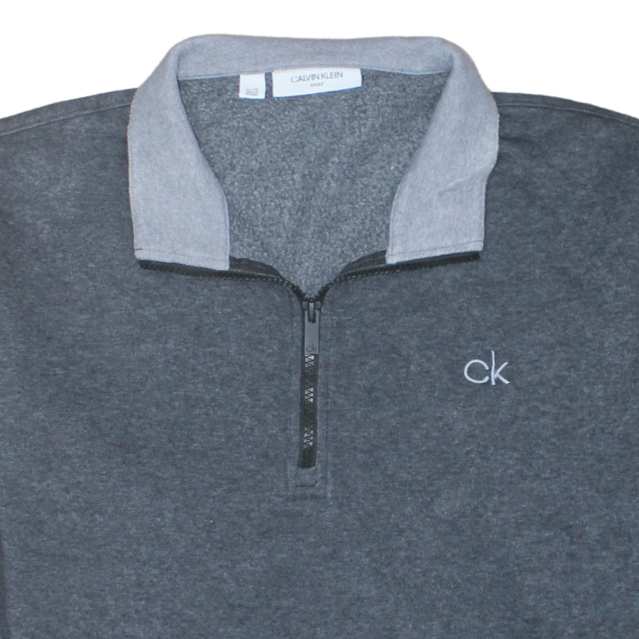 Calvin Klein Men’s Grey 1/4 Zip Golf Sweatshirt XL Regular Fit