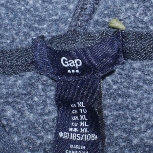 GAP Mens Blue Full Zip Hoodie XL Fleece Patriotic Logo Sweatshirt