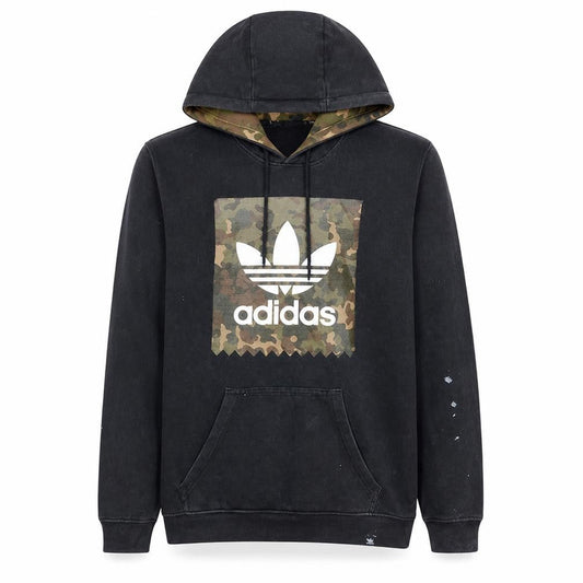 Adidas Mens Black Camo Logo Pullover Hoodie Size S