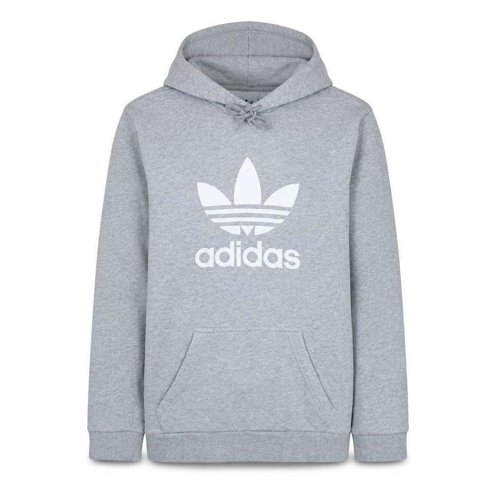 Adidas Mens Grey Pullover Hoodie XS Regular Fit Logo Fleece