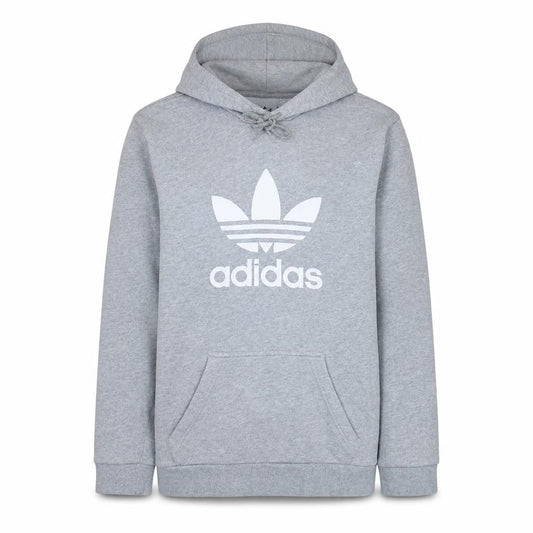 Adidas Mens Grey Pullover Hoodie XS Regular Fit Logo Fleece