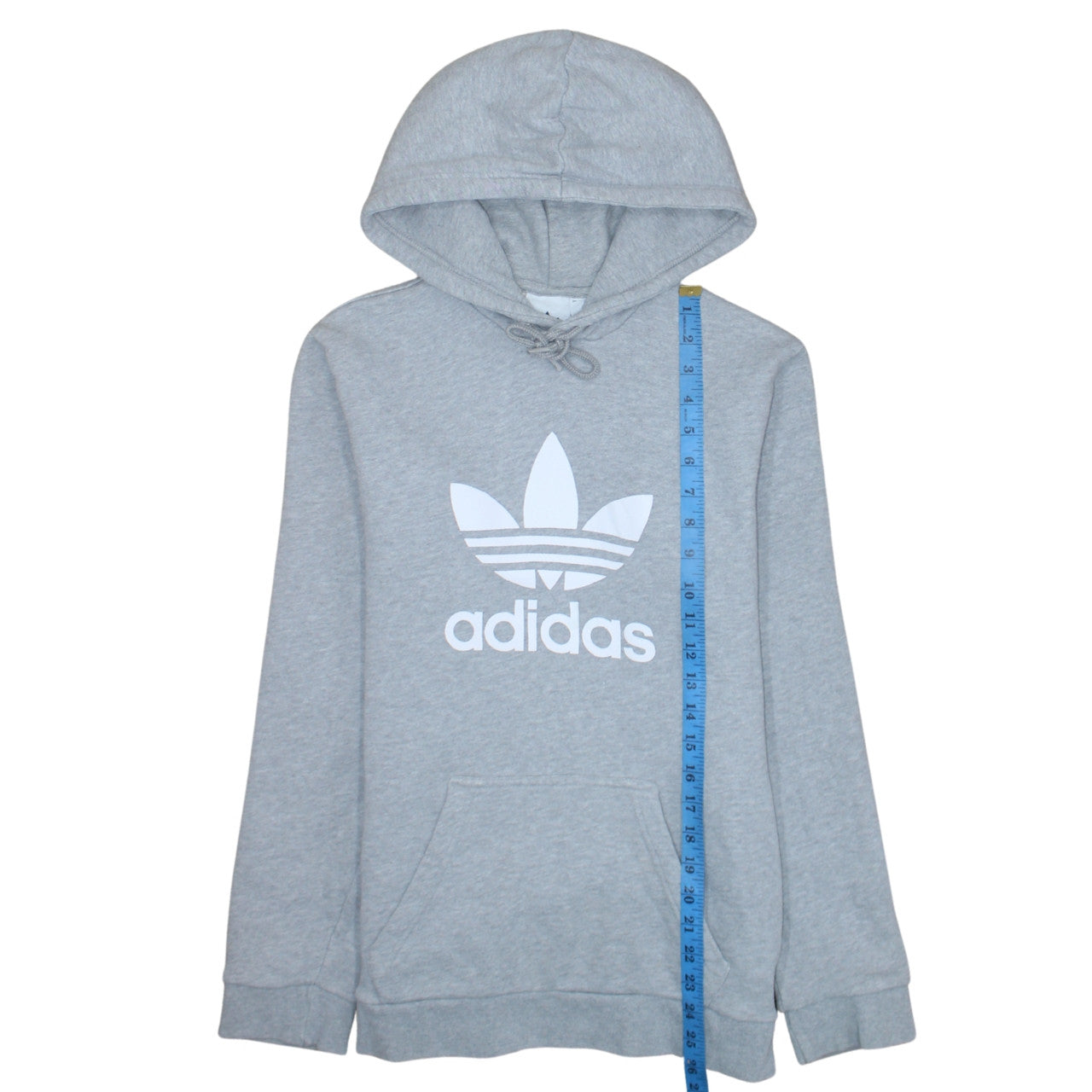 Adidas Mens Grey Pullover Hoodie XS Regular Fit Logo Fleece
