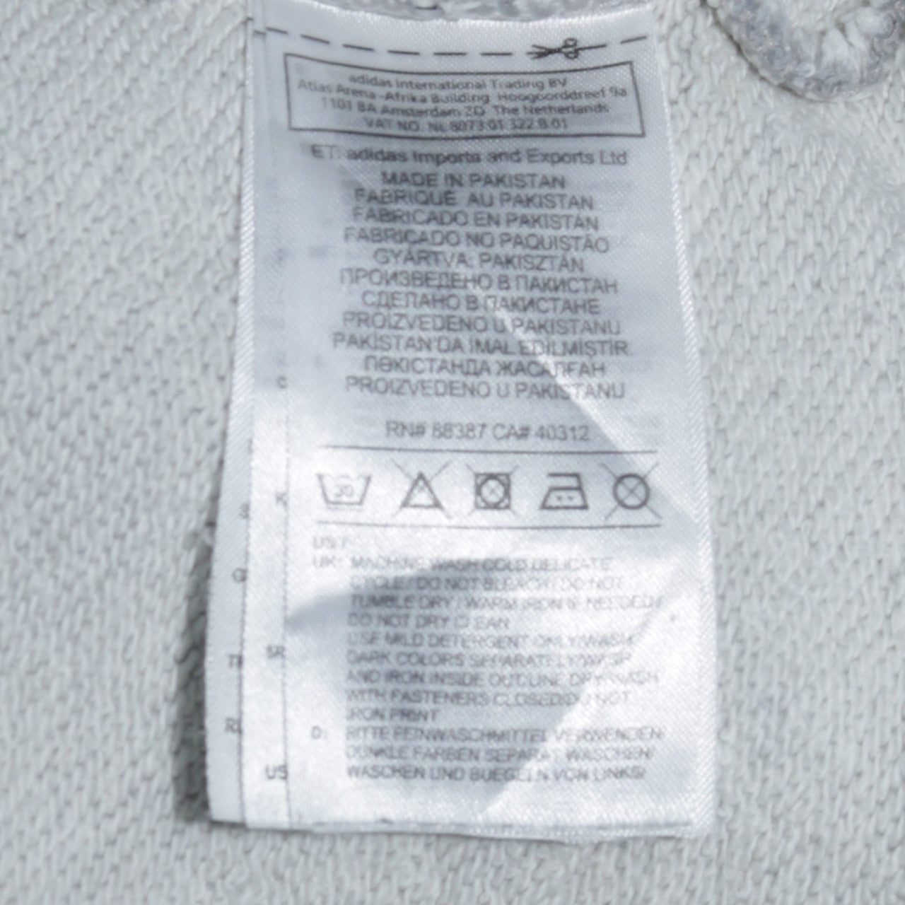 Adidas Mens Grey Pullover Hoodie XS Regular Fit Logo Fleece