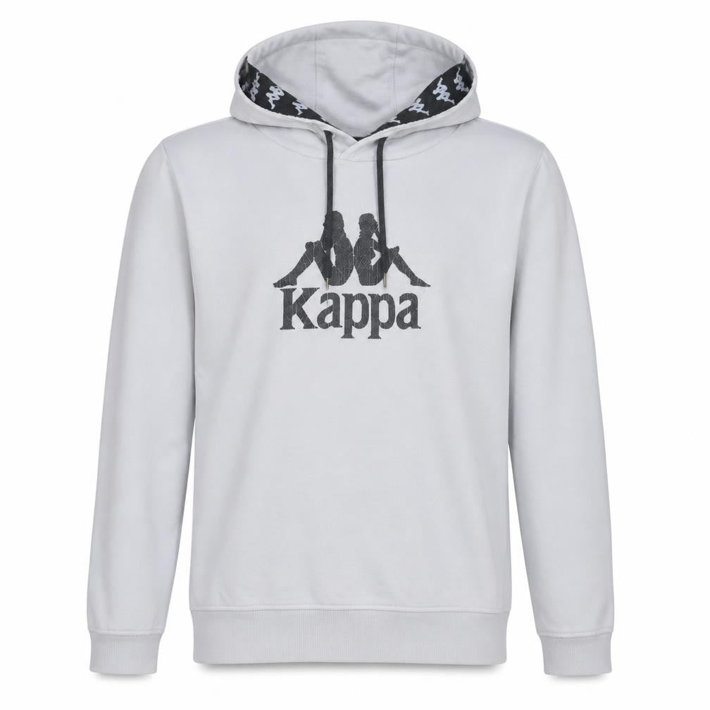 Kappa Men's White Pullover Hoodie Small Logo Graphic Sportswear