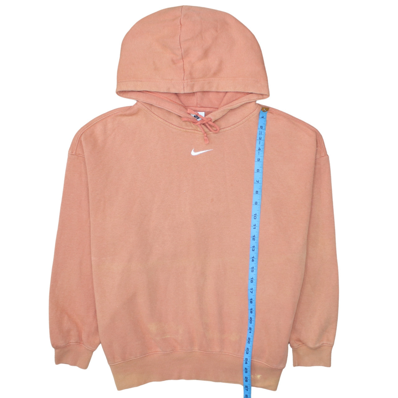 Nike Women’s Peach Pullover Hoodie L Cotton Blend Logo Sweatshirt