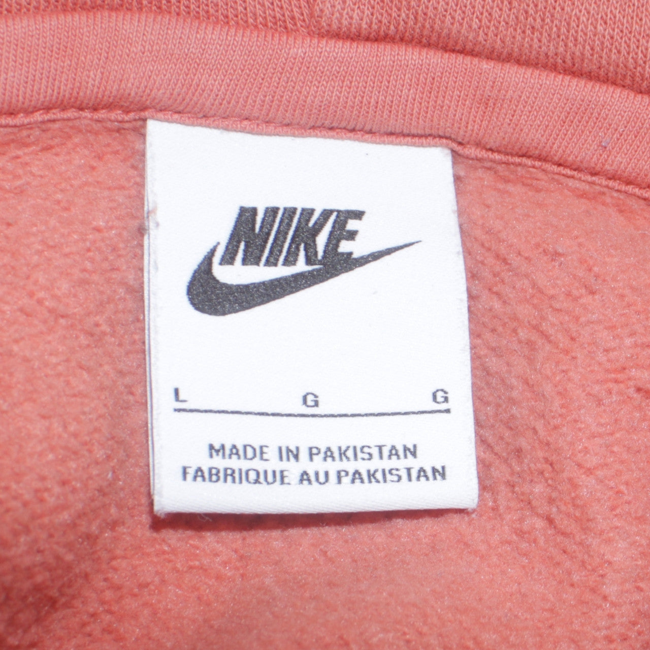 Nike Women’s Peach Pullover Hoodie L Cotton Blend Logo Sweatshirt