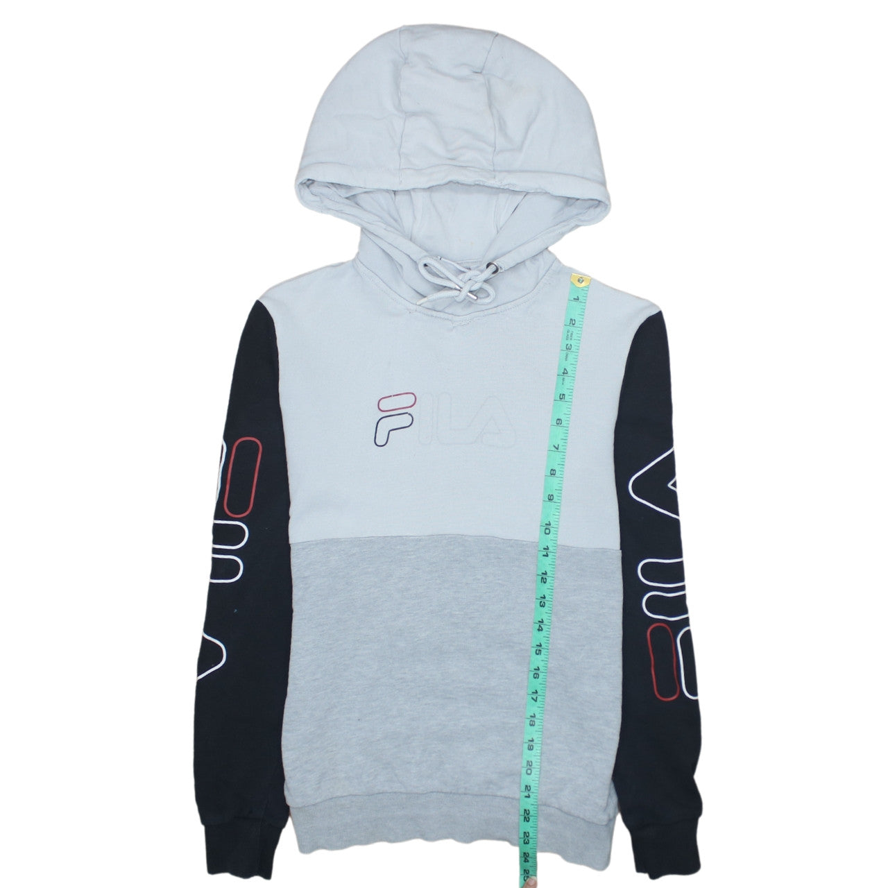 Fila Men’s Grey Pullover Hoodie XS Logo Graphic Hooded Sweatshirt