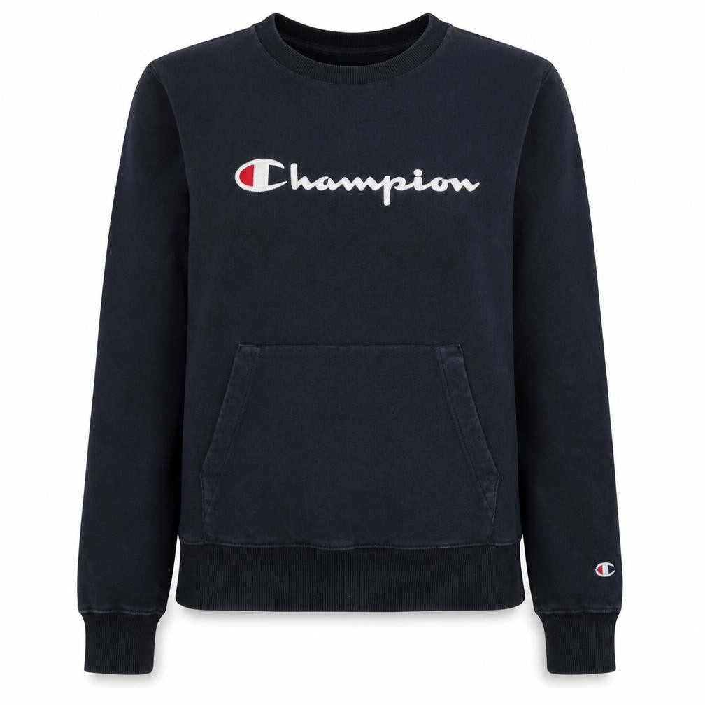 Champion Women's Black XS Pullover Sweatshirt with Logo Embroidery