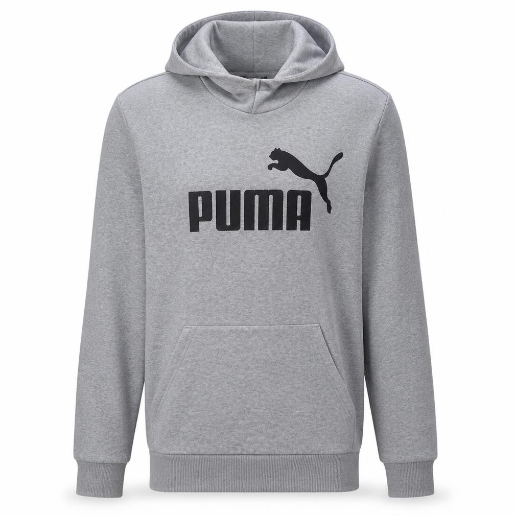 Puma Men’s Grey Pullover Hoodie Small Regular Fit Logo Fleece