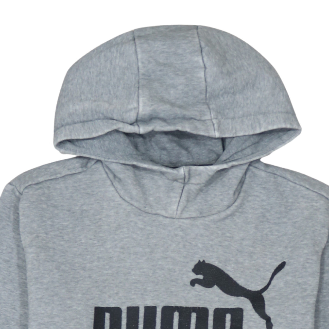 Puma Men’s Grey Pullover Hoodie Small Regular Fit Logo Fleece