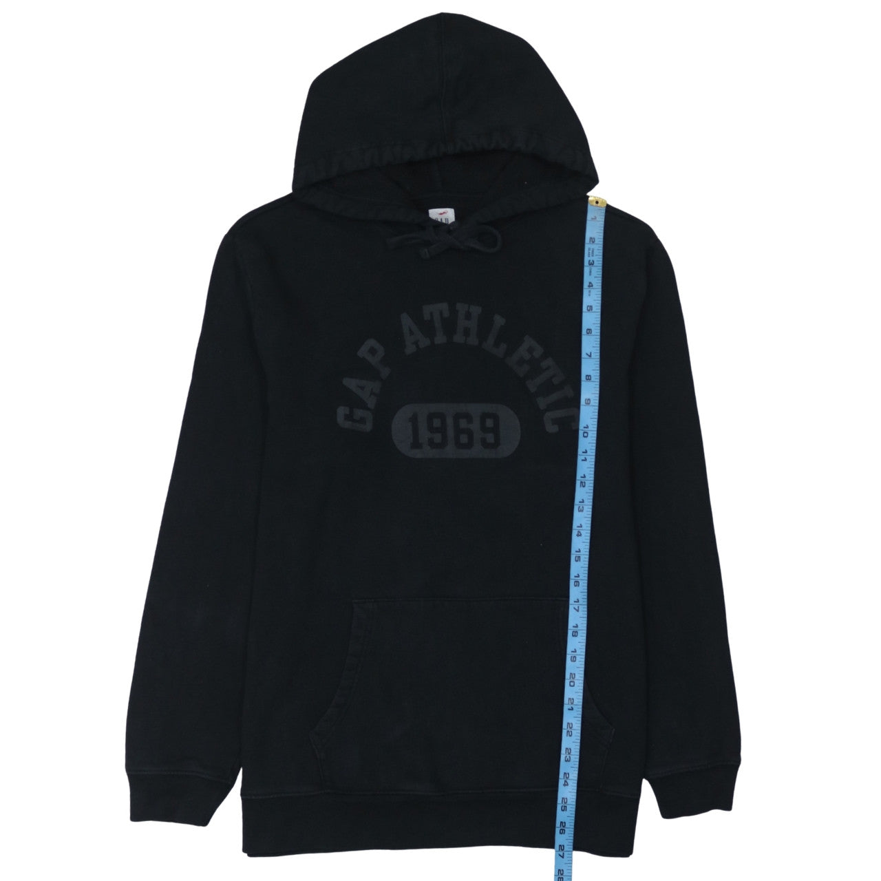 GAP Men's Black Pullover Hoodie L Logo Graphic Fleece Sweatshirt