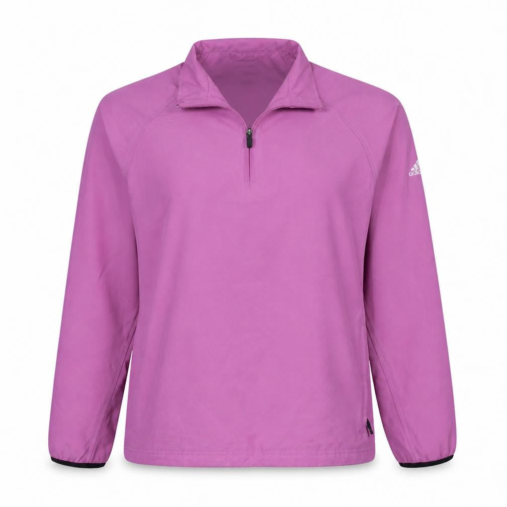 Adidas Womens Pink 1/4 Zip Pullover Sweatshirt Size L Polyester