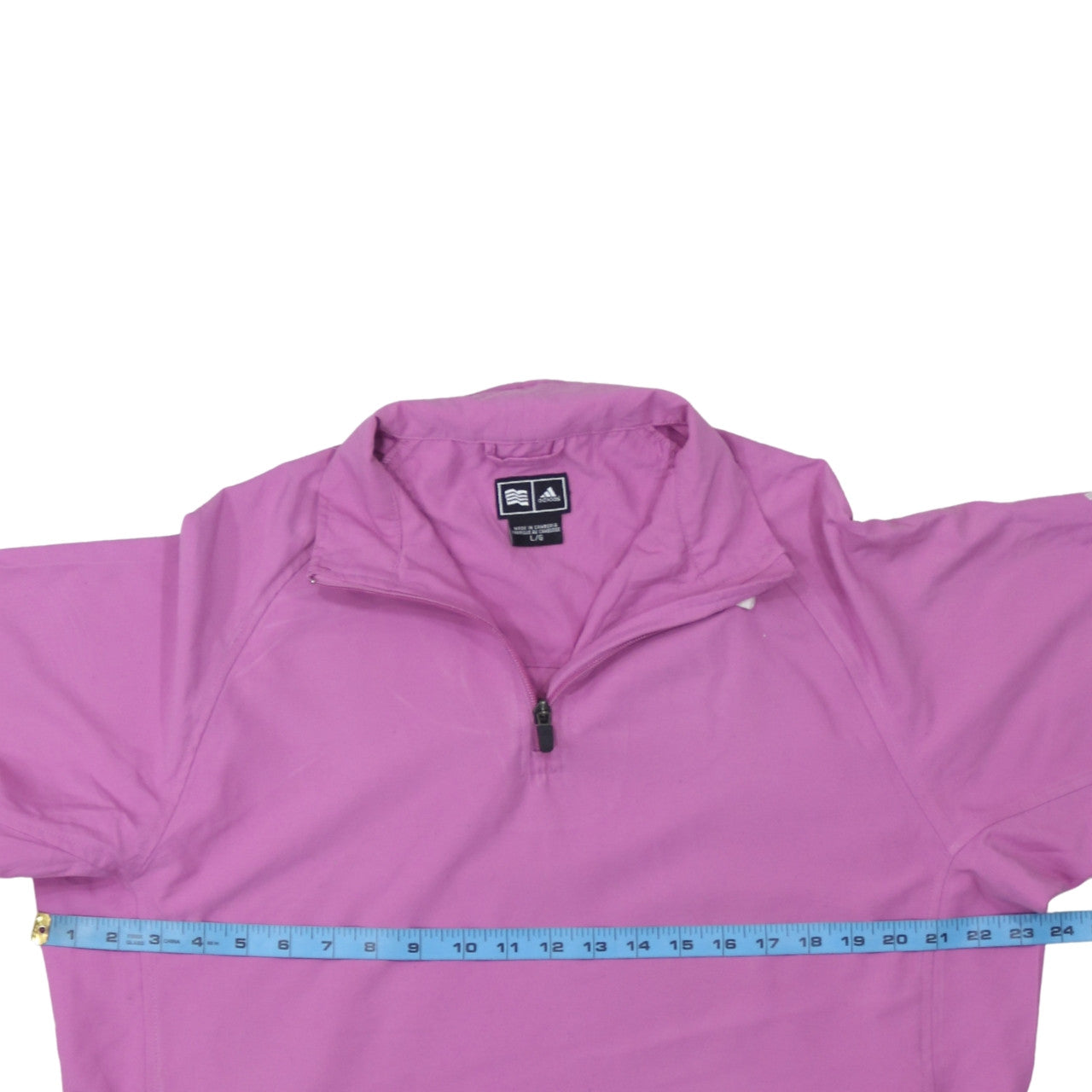 Adidas Womens Pink 1/4 Zip Pullover Sweatshirt Size L Polyester