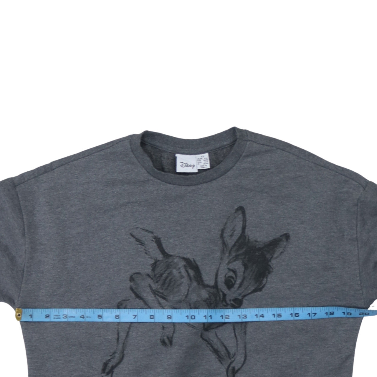 Disney Women Grey Bambi Graphic Crew Neck Sweatshirt XS