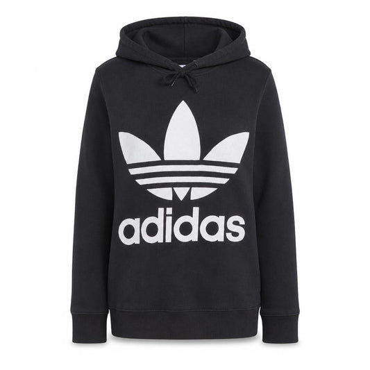Adidas Womens Black Pullover Hoodie Size 14 Logo Print Sweatshirt