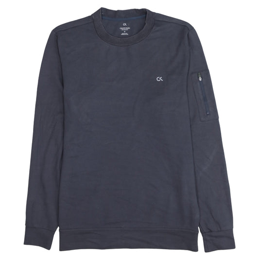 Calvin Klein Men Blue Crew Neck Pullover Sweatshirt Medium