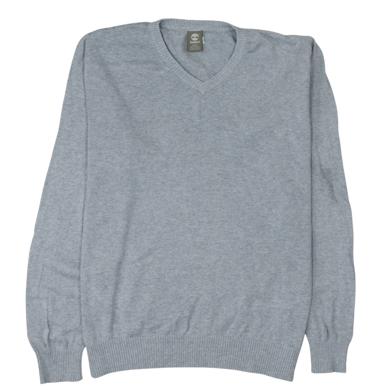 Timberland Men’s Grey Cotton V-Neck Jumper XL Regular Fit