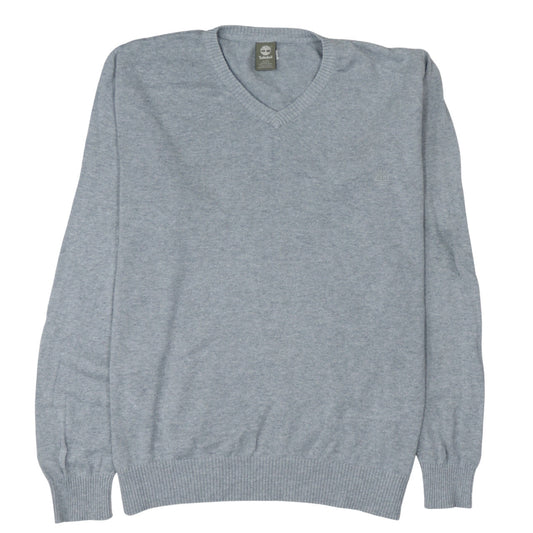 Timberland Men’s Grey Cotton V-Neck Jumper XL Regular Fit