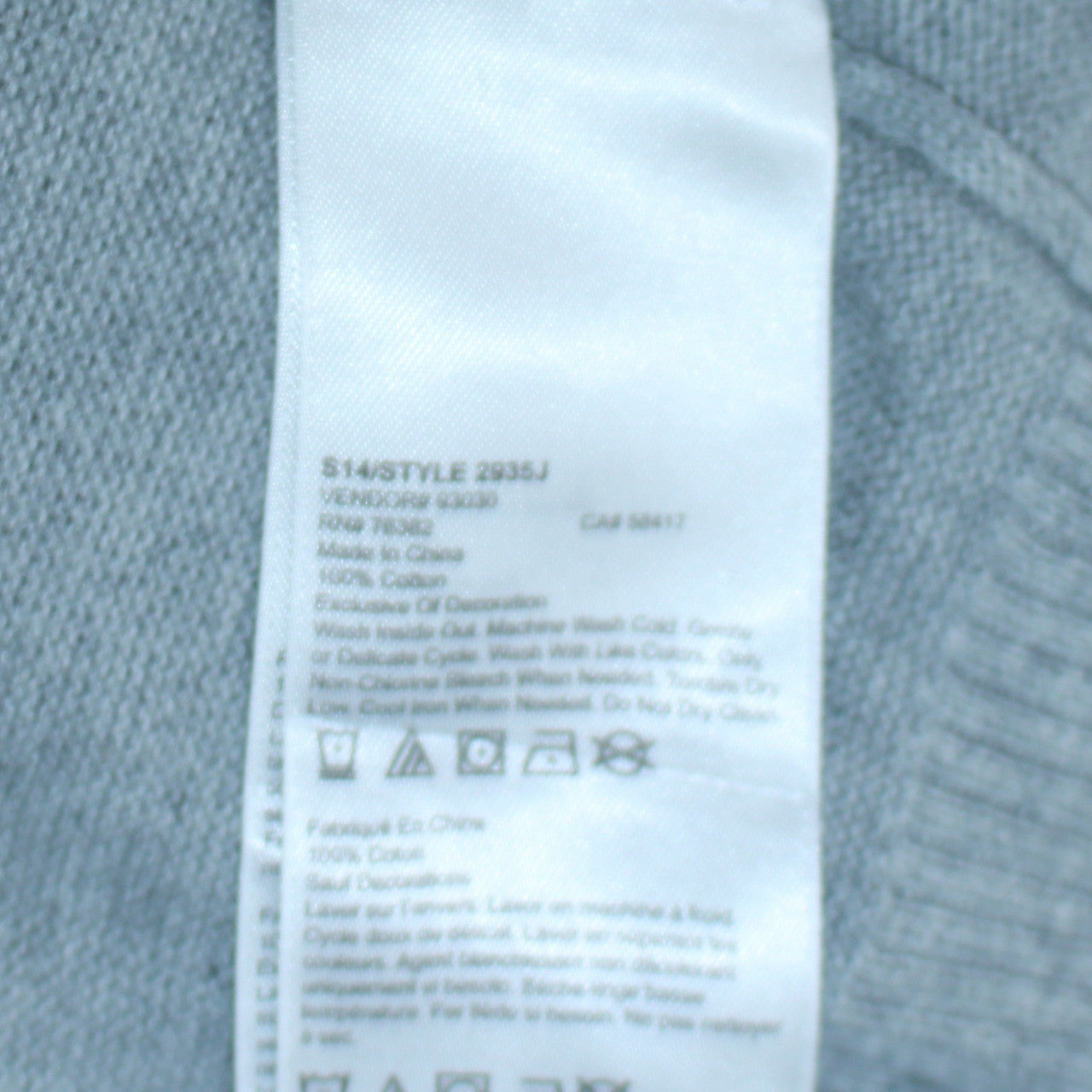 Timberland Men’s Grey Cotton V-Neck Jumper XL Regular Fit
