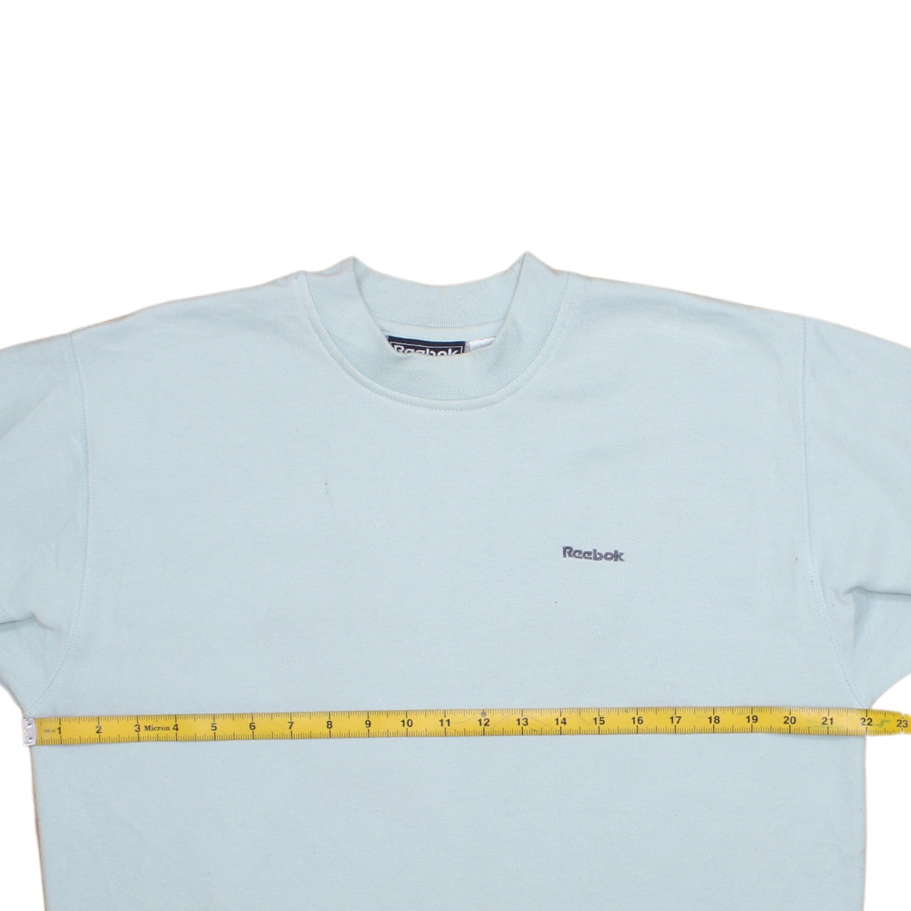 Reebok Women Light Blue Cotton Blend Crew Neck Pullover Sweatshirt Size 10