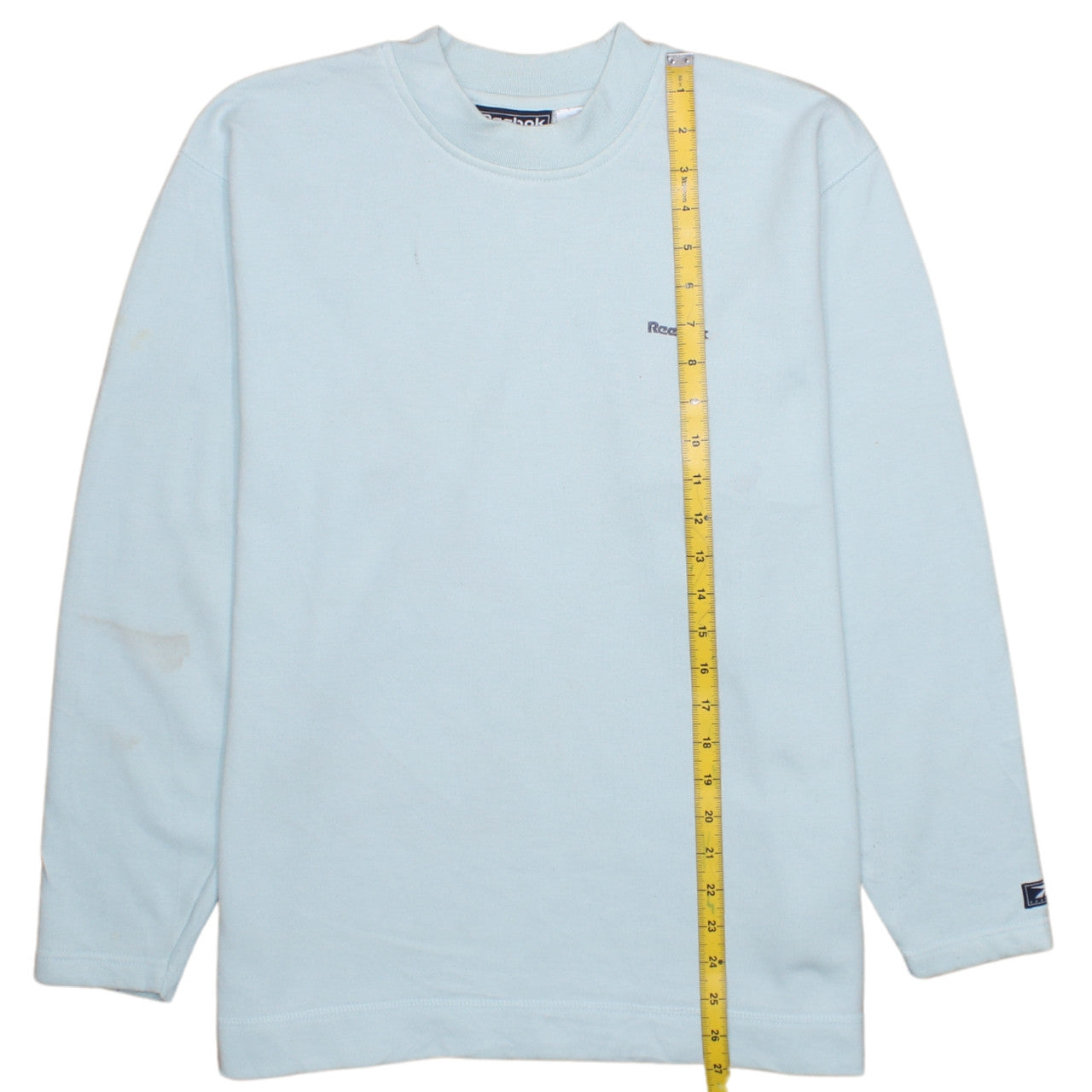 Reebok Women Light Blue Cotton Blend Crew Neck Pullover Sweatshirt Size 10