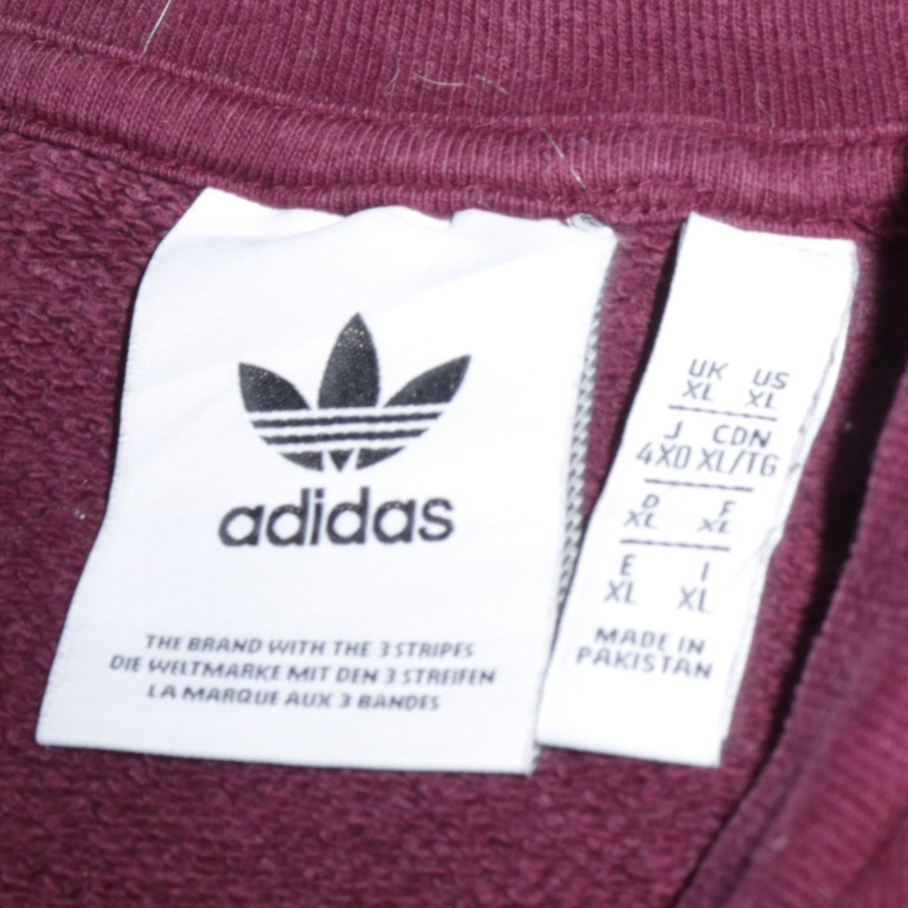 Adidas Womens Burgundy Crew Neck Logo Sweatshirt XL