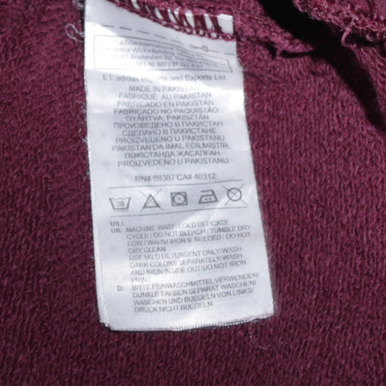 Adidas Womens Burgundy Crew Neck Logo Sweatshirt XL