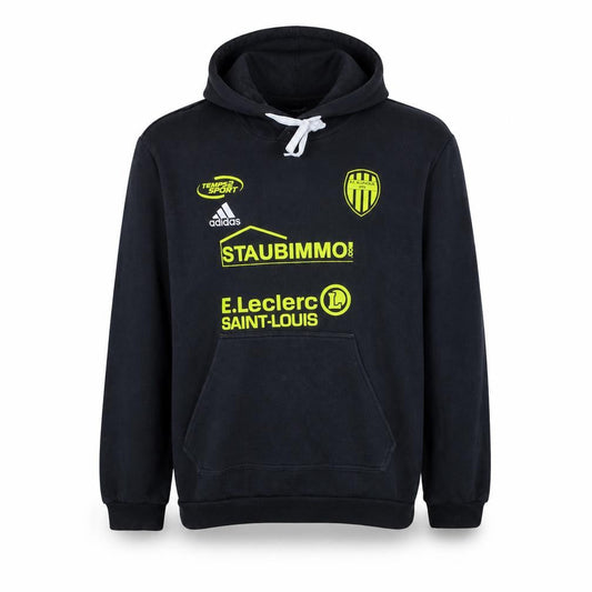 Adidas Mens Black XL Pullover Hoodie AS Kunheim Sports Fleece Sweatshirt