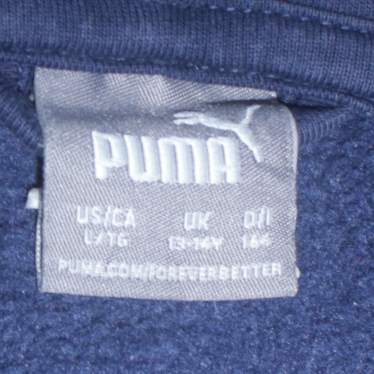 Puma Boys Blue Full Zip Hoodie 13-14 Years Fleece Logo Sweatshirt