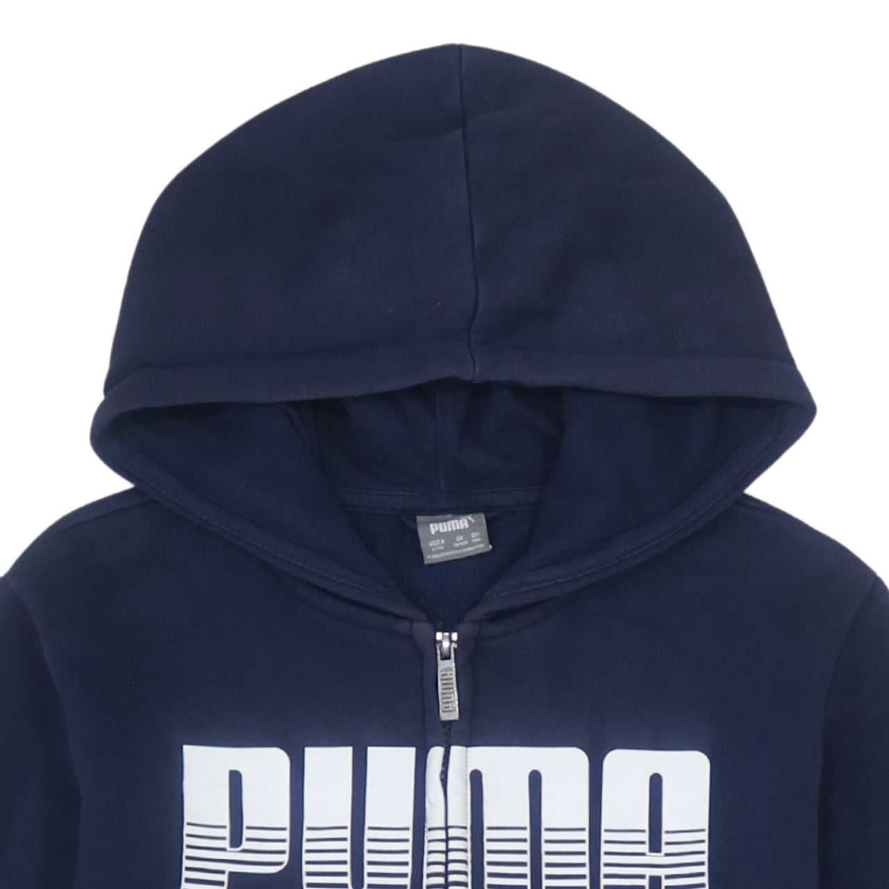 Puma Boys Blue Full Zip Hoodie 13-14 Years Fleece Logo Sweatshirt