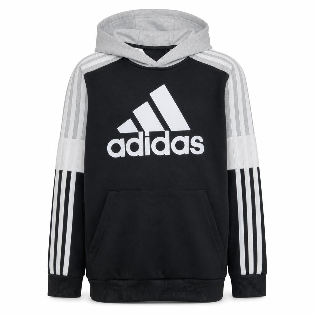 Adidas Boys Black Pullover Hoodie 13-14 Years Sports Logo Sweatshirt