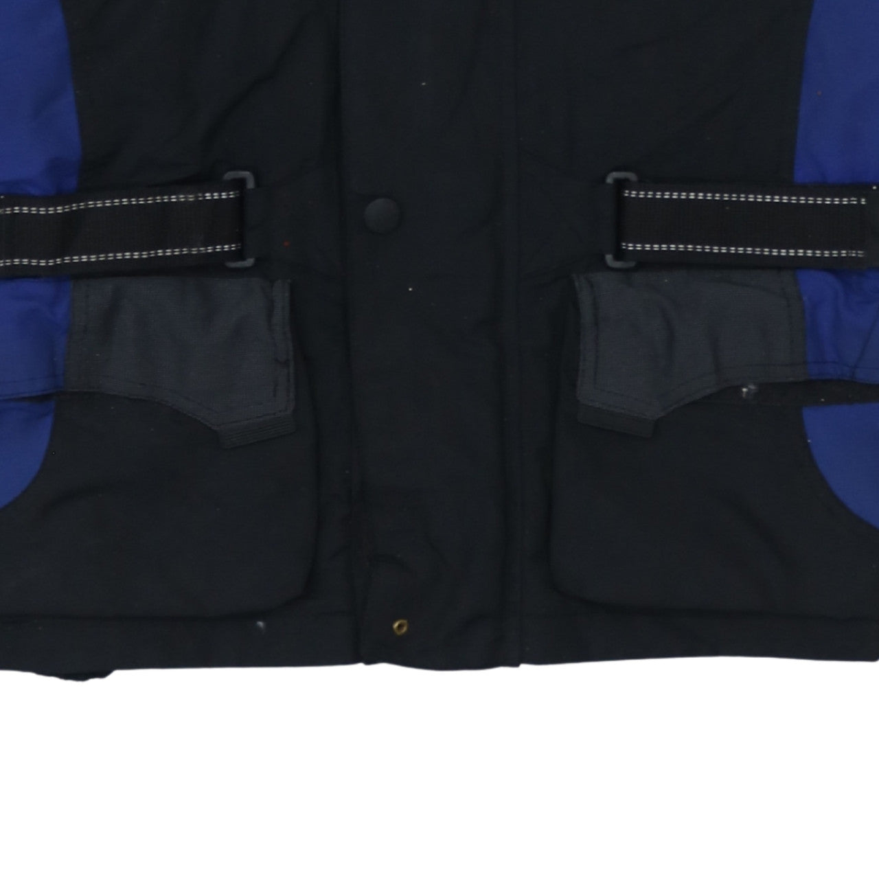 Cycle Spirit Men's Black Blue L Motorcycle Jacket Belted Reflective Lined
