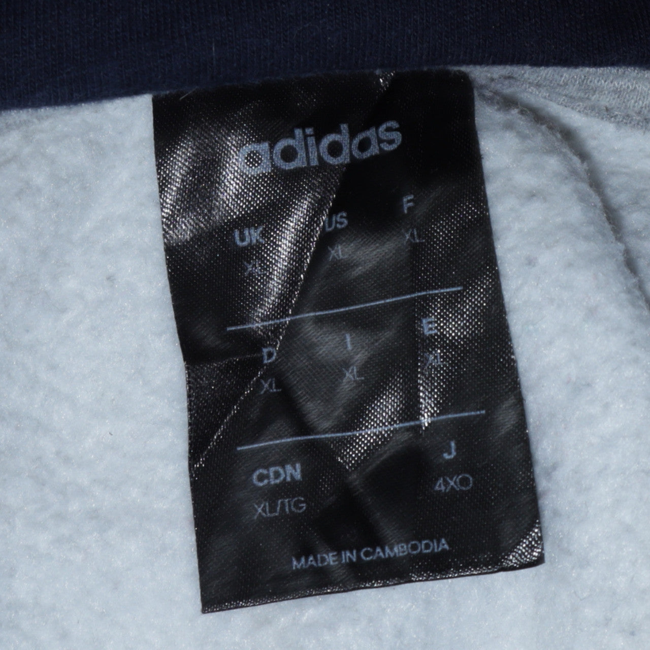 Adidas Men's Grey XL Pullover Hoodie with Logo and Stripes