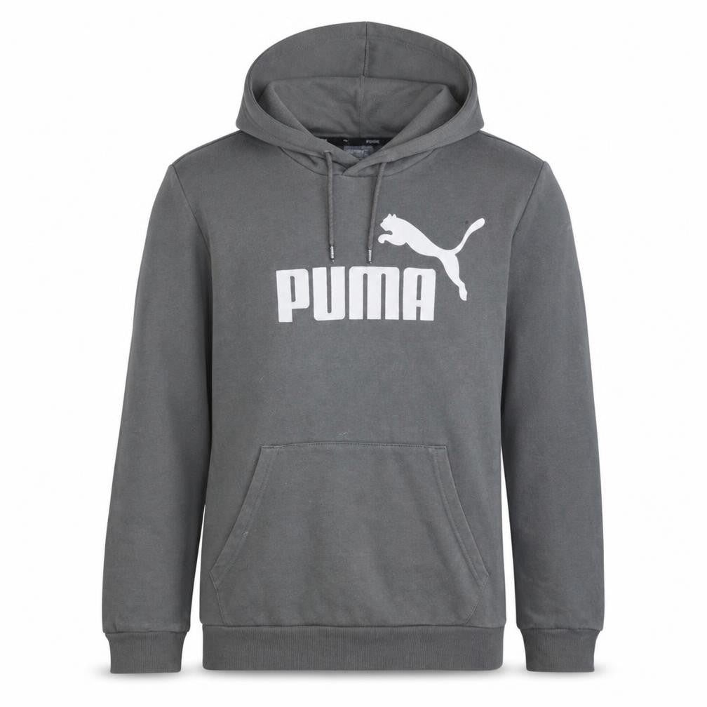 Puma Men's Grey Pullover Hoodie Small Graphic Print Sportswear