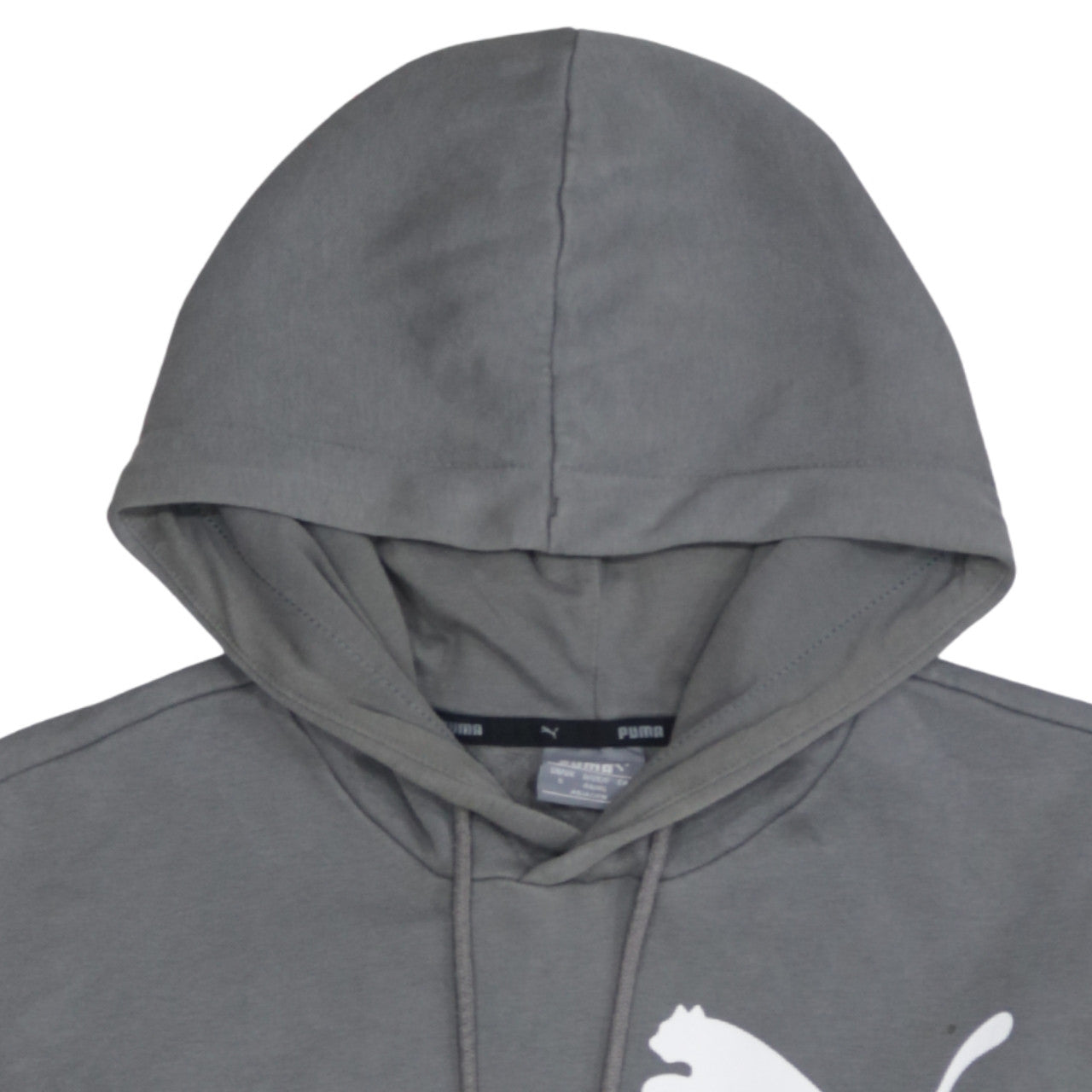 Puma Men's Grey Pullover Hoodie Small Graphic Print Sportswear