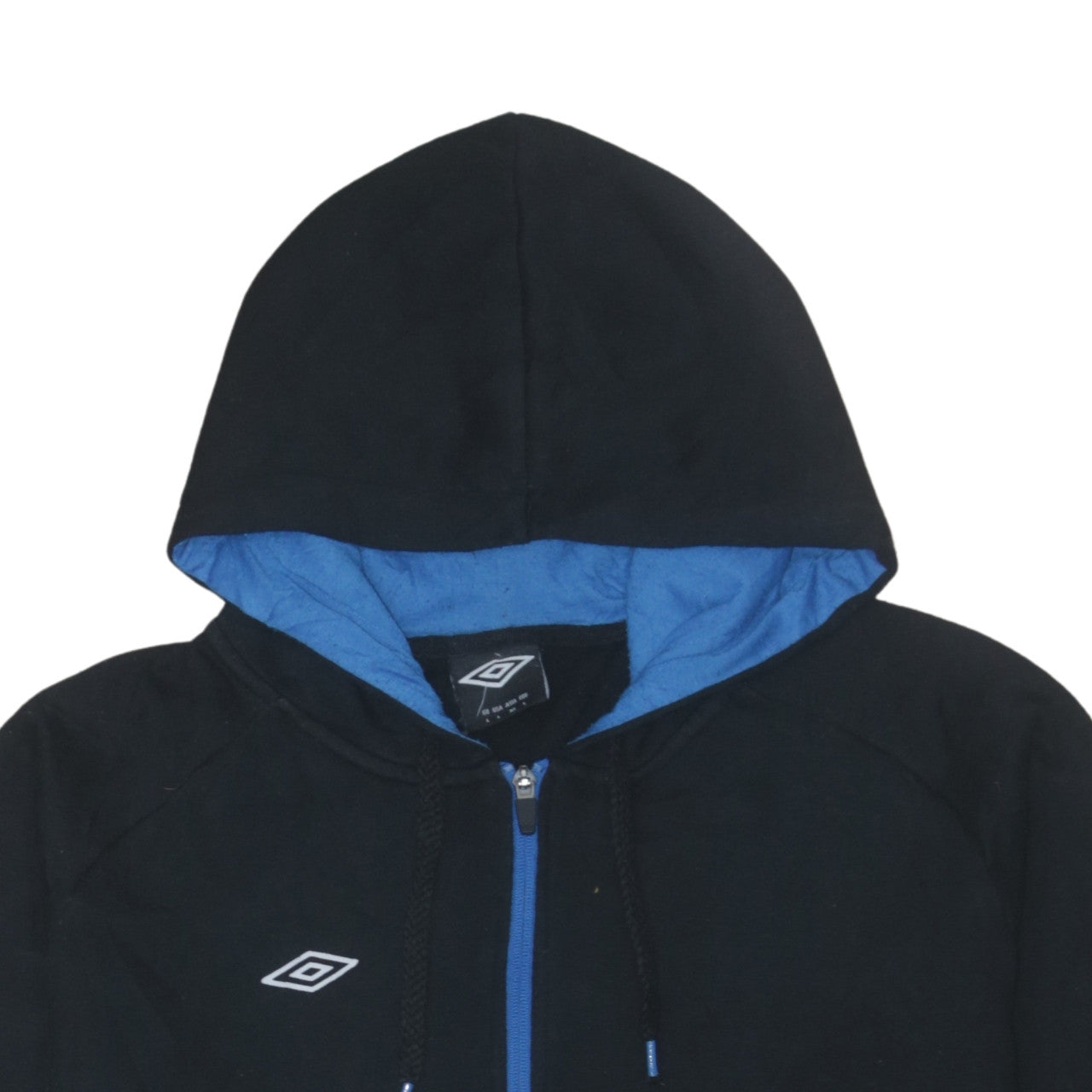 Umbro Men's Black Full Zip Hoodie L Sports Casual Fleece