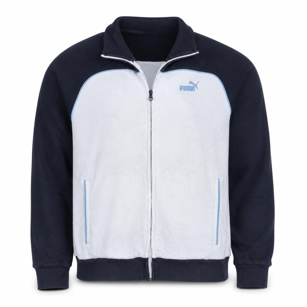 Puma Men's Blue Track Jacket L Full Zip Retro Sportswear