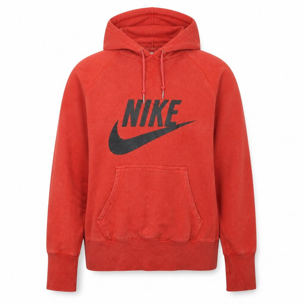Nike Womens Red Pullover Hoodie Medium Hooded Logo Sweatshirt