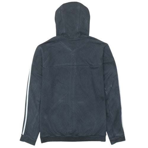 Adidas Women Black Full Zip Hoodie Size L 16-18 Hooded Sweatshirt