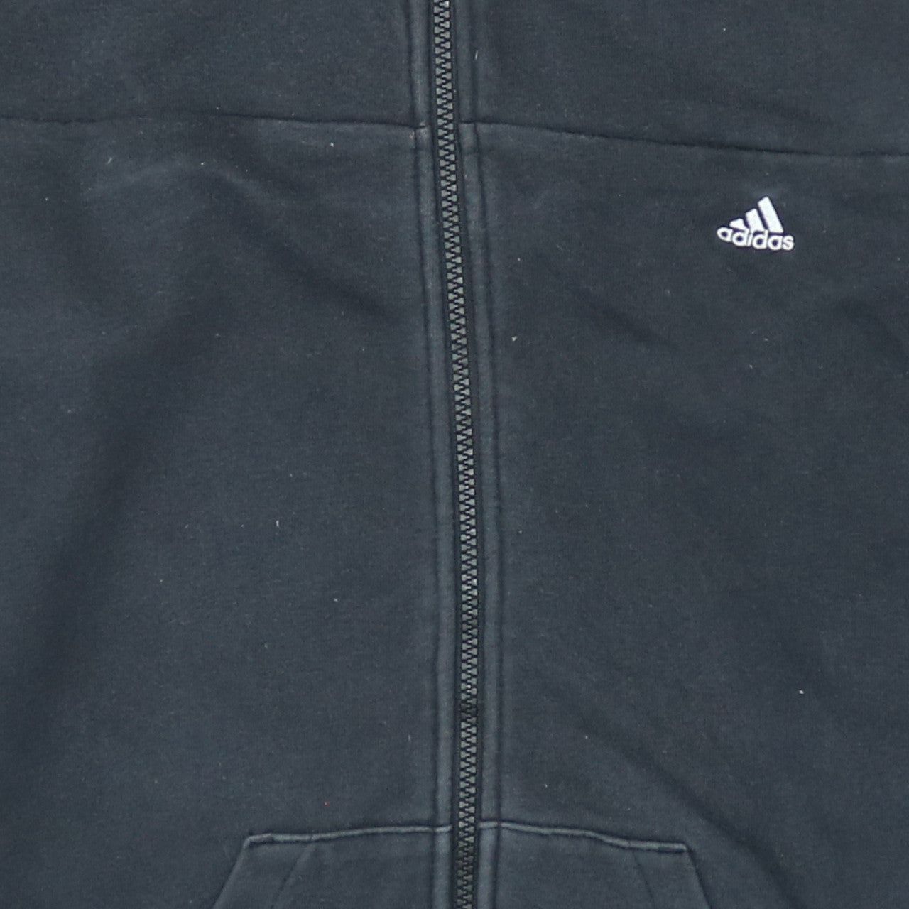 Adidas Women Black Full Zip Hoodie Size L 16-18 Hooded Sweatshirt