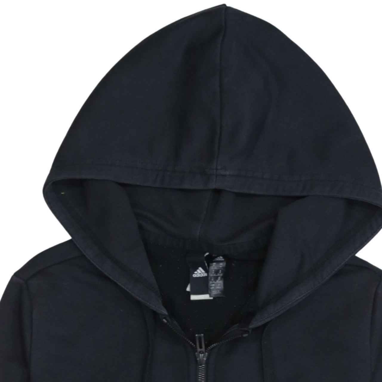 Adidas Women's Black Full Zip Hoodie M Logo Sleeve Casual Sweatshirt