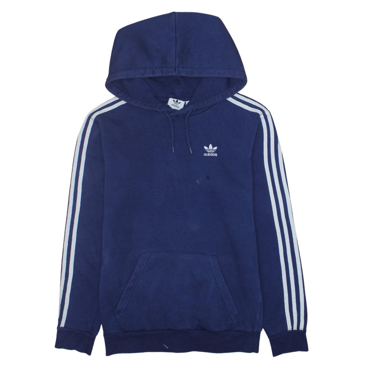 Adidas Men's Blue Pullover Hoodie XS Classic 3-Stripes Fleece