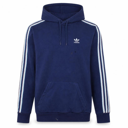 Adidas Men's Blue Pullover Hoodie XS Classic 3-Stripes Fleece
