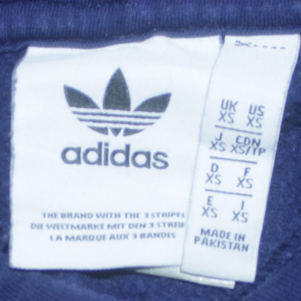 Adidas Men's Blue Pullover Hoodie XS Classic 3-Stripes Fleece