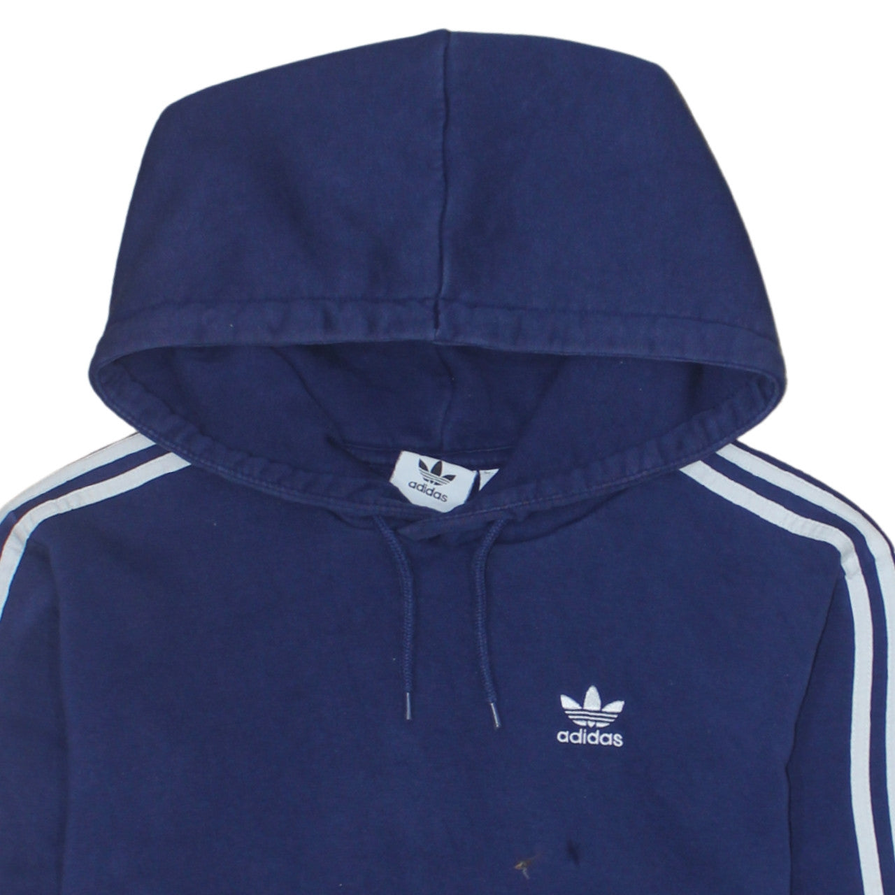 Adidas Men's Blue Pullover Hoodie XS Classic 3-Stripes Fleece