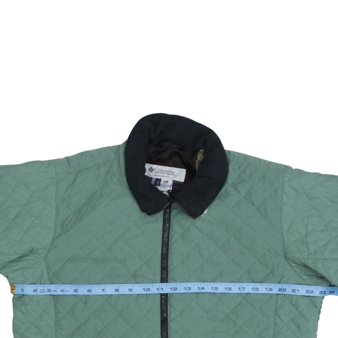 Columbia Women's Green Quilted Full Zip Mid-Length Jacket XL