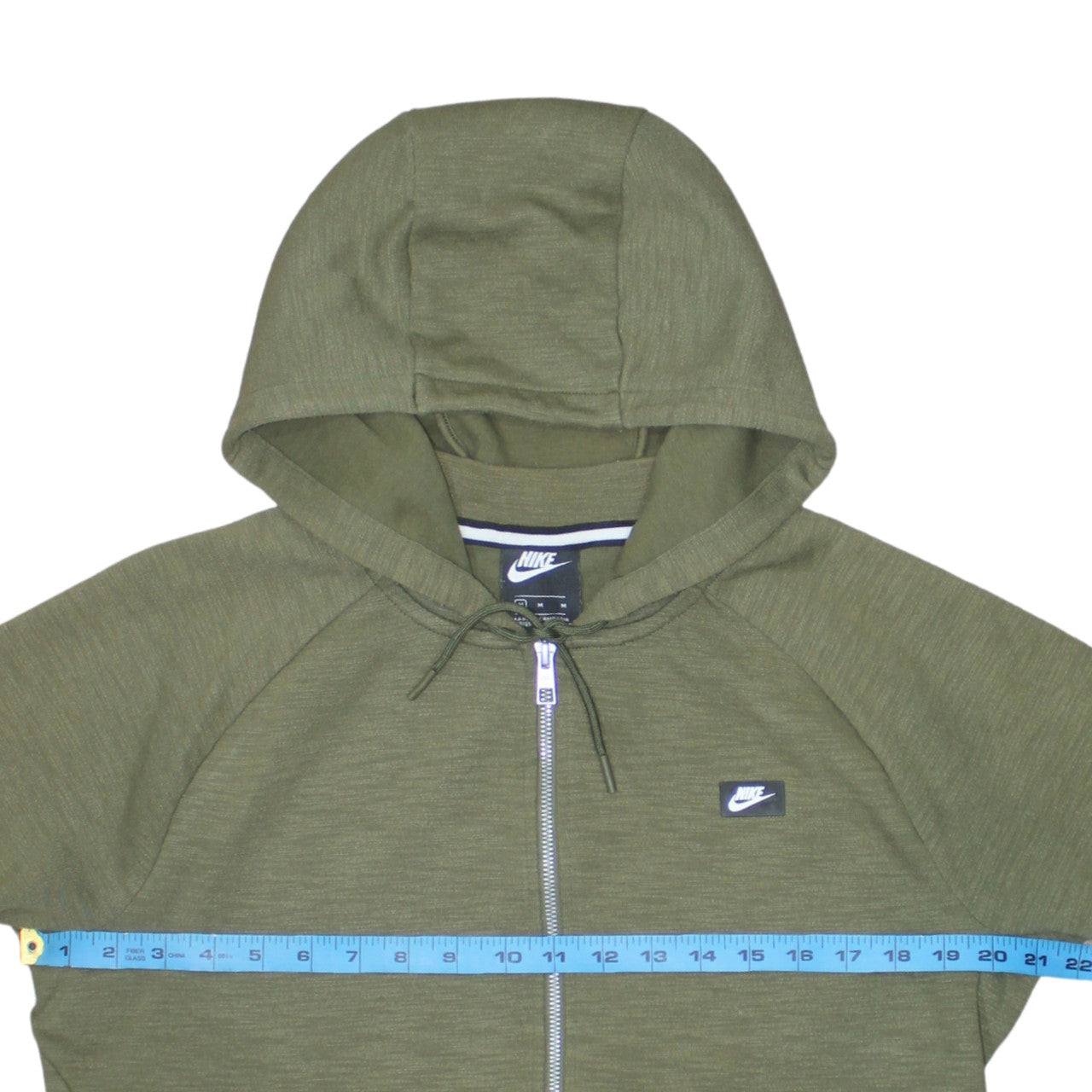 Nike Men's Green Full Zip Hoodie M Regular Fit