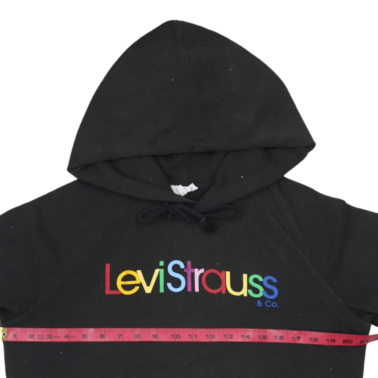 Levi's Men's Black Small Pullover Hoodie with Rainbow Embroidered Logo