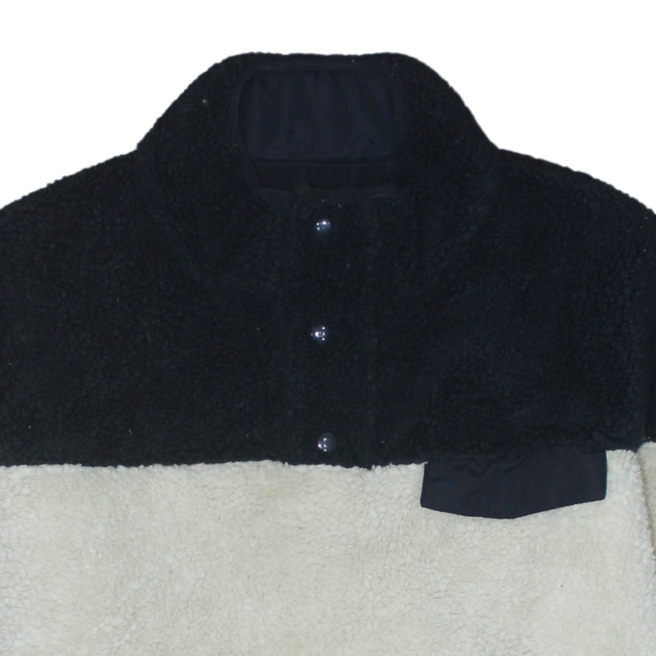 Dickies Men’s Black Beige Small Fleece Henley Sweatshirt